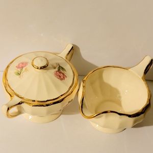 Vintage Canadian Earthenware Creamer and Sugar Set